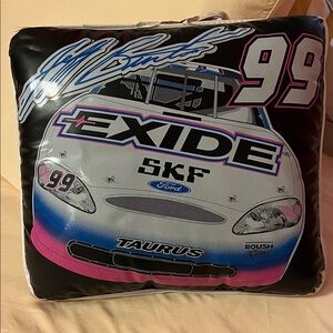 Jeff Burton Racing Car Themed Black and Pink Seat Cushion